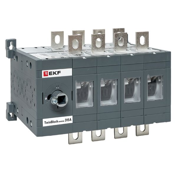 Изображение товара EKF TwinBlock Рубильник 315A 4P реверсивный без рукоятки управления. Изображение товара EKF TwinBlock Рубильник 315A 4P реверсивный без рукоятки управления.
