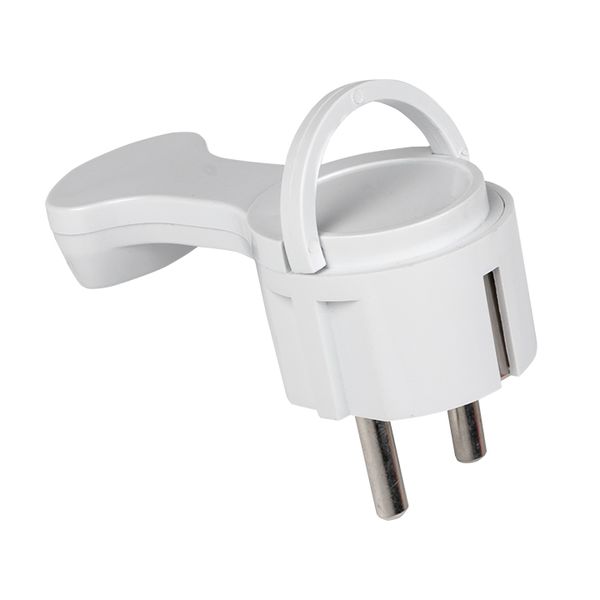 Изображение товара EKF PRO Вилка угловая плоская с/з белая "СТЕЛС" 16А 250В.