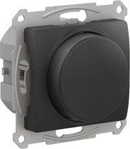 Изображение товара Systeme Electric Glossa Антрацит Светорегулятор (диммер) повор-нажим, LED, RC, 400Вт, мех.