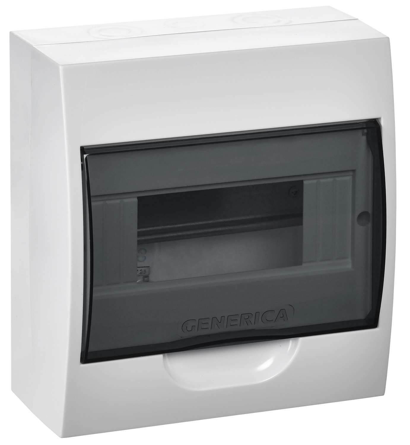 Изображение товара IEK GENERICA Корпус пластиковый ЩРН-П-8 черн. прозр. дверь IP41