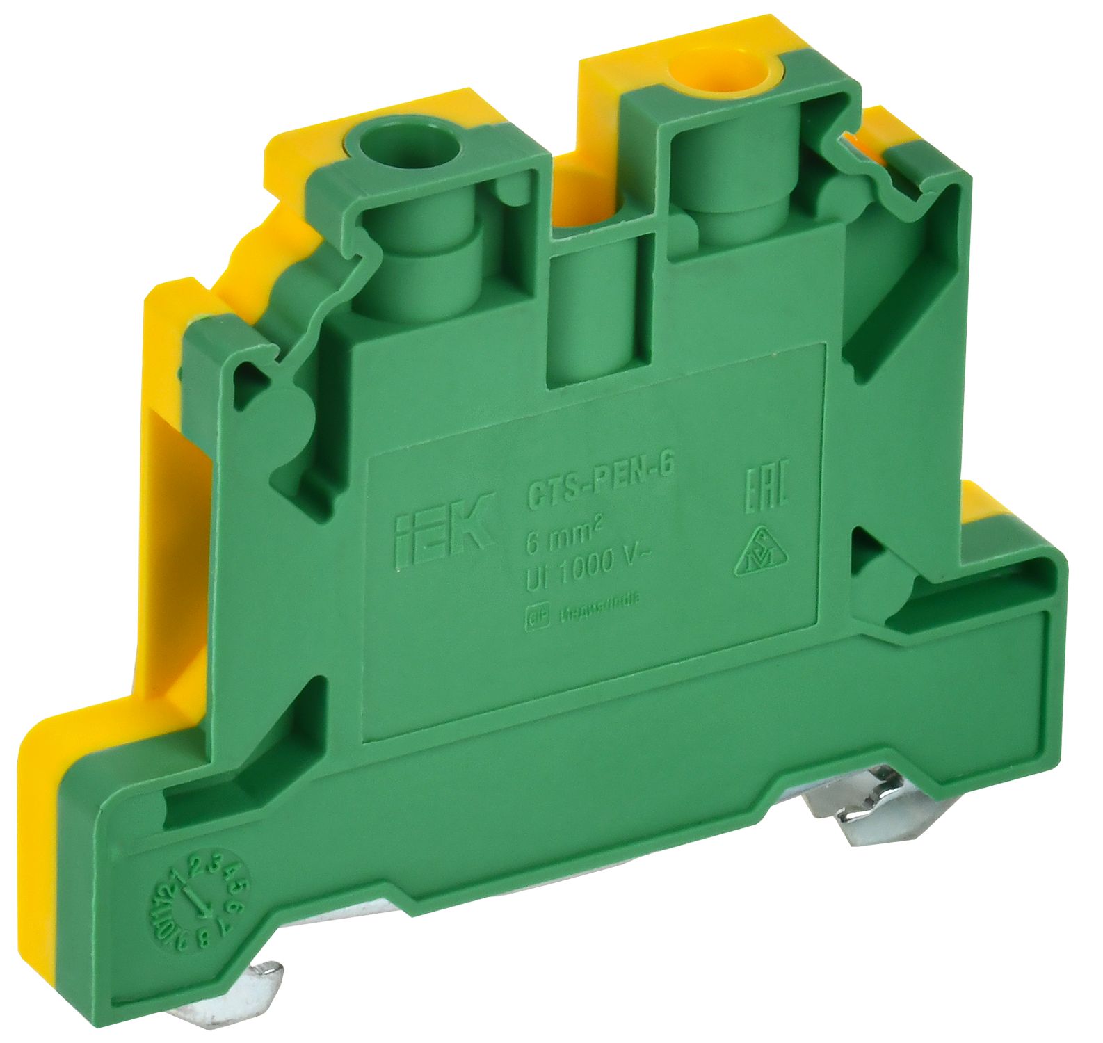 Изображение товара IEK Колодка клеммная CTS-PEN земля 6мм2 желто-зеленая