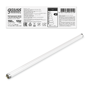 Изображение товара Gauss Лампа Elementary T8 10W 780lm 4000K G13 600mm стекло LED