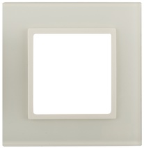 Изображение товара ЭРА Рамка для розеток и выключателей Elegance 14-5101-02 на 1 пост, стекло, слоновая кость+сл. кость, белое основание