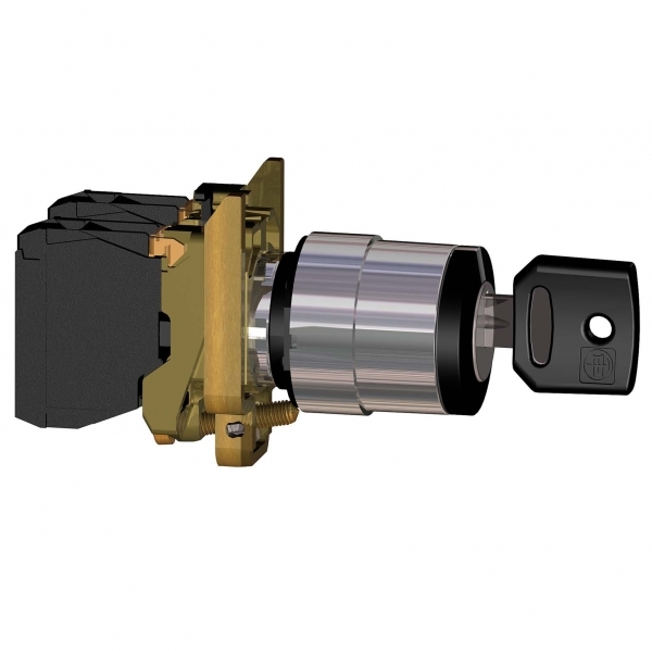 Изображение товара Переключатель с фиксацией Schneider Electric XB4 1-2 с клавишей, чёрный, IP69K