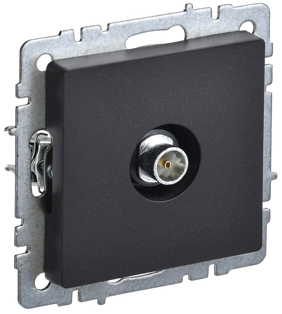 Изображение товара IEK BRITE BASE Черная ТВ оконечная розетка РТВ11-0-БрЧ
