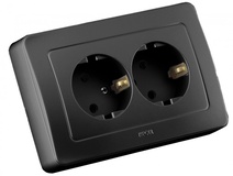 Изображение товара Hegel Мастер внутр Черная РС16-351-08 Розетка с/з двойная