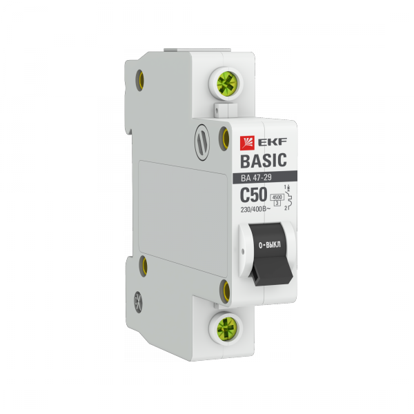 Изображение товара EKF Basic ВА 47-29 Автоматический выключатель  (С) 1P  50А 4,5кА.