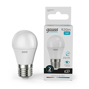 Изображение товара Gauss Elementary Шар 12W 920lm 4100K Е27 LED лампа