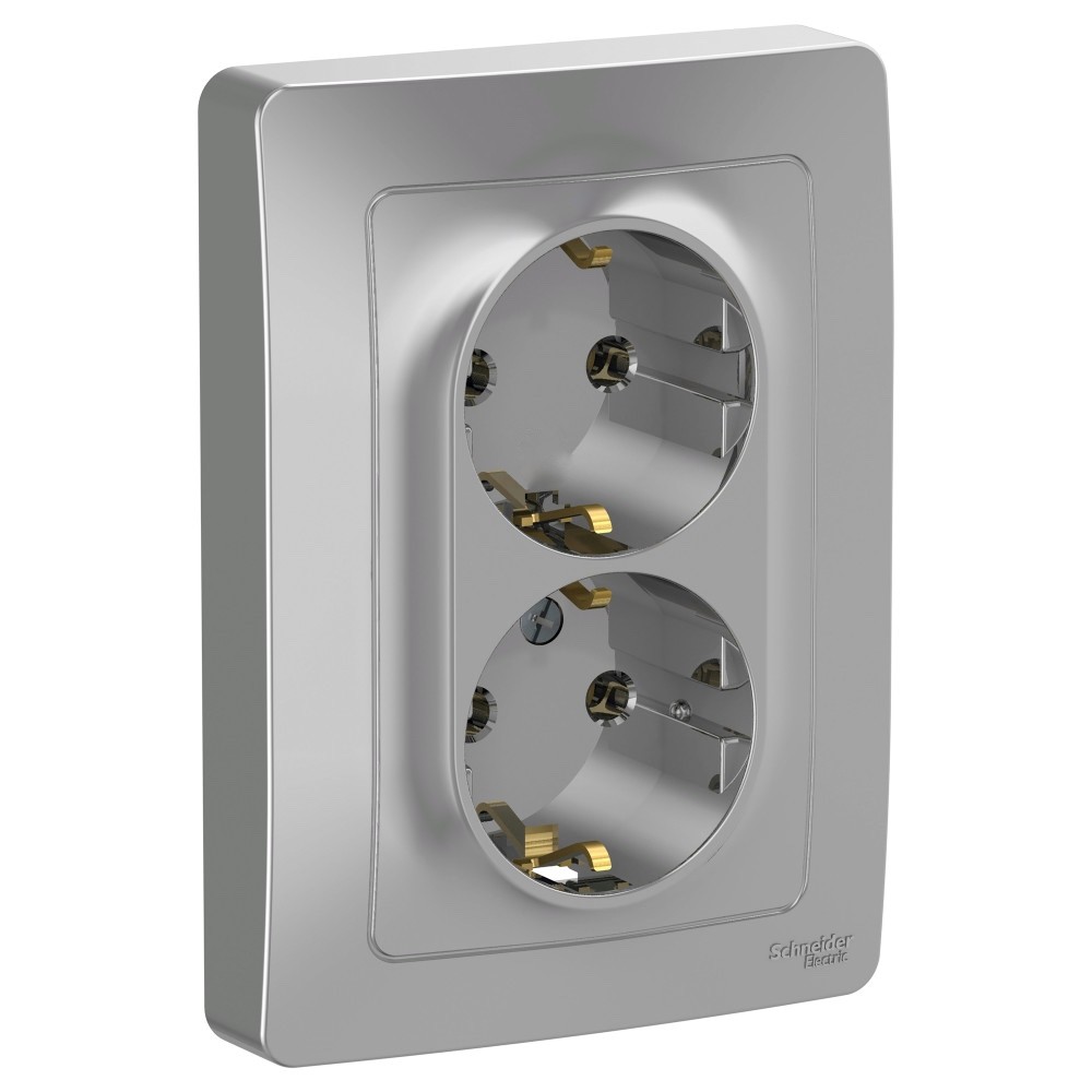 Изображение товара Rоzета Blanca от Systeme Electric — 2 гнезда, 250В, 16А, алюминий