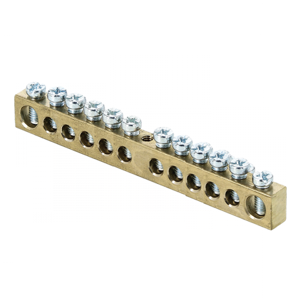 Изображение товара EKF PROxima Шина PEN "ноль-земля" (6х9мм) 12 отверстий латунь крепеж по центру.