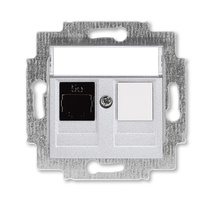 Изображение товара ABB EPJ Levit серебро / дымчатый чёрный Розетка компьютерная RJ45 кат,5e+заглуш,, серебро