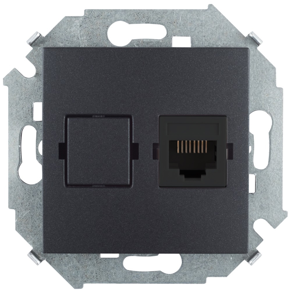 Изображение товара Simon 15 Графит Розетка компьютерная RJ45 кат.5е, Systimax
