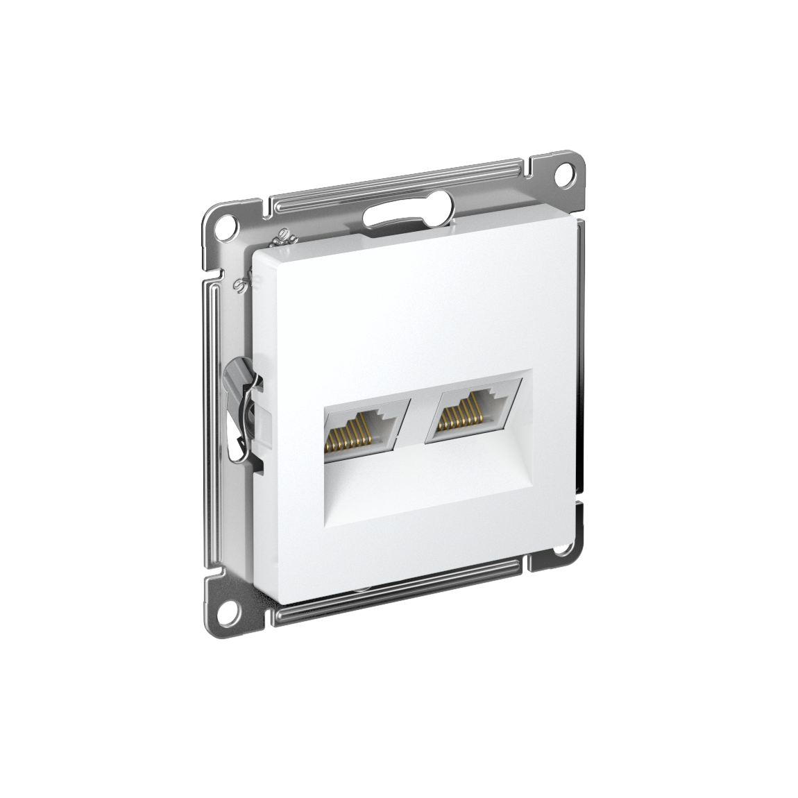 Изображение товара Systeme Electric AtlasDesign Белый Розетка двойная комп RJ45+RJ45, кат.6А, механизм