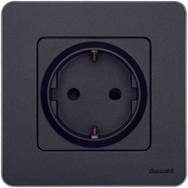 Изображение товара Legrand/Daccord INSPIRIA Антрацит Розетка 2К+З со шторками - немецкий стандарт - 16 А - 250 В.