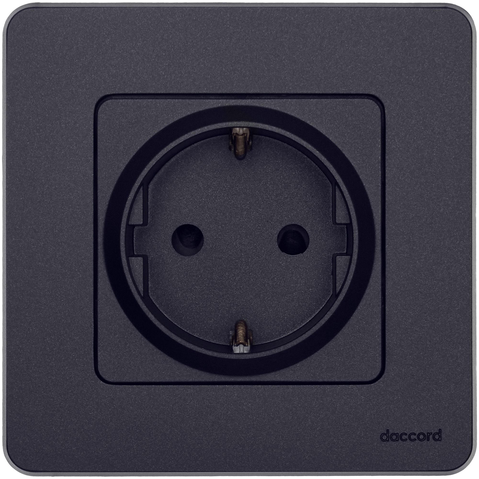 Изображение товара Legrand/Daccord INSPIRIA Антрацит Розетка 2К+З со шторками - немецкий стандарт - 16 А - 250 В.