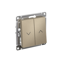 Изображение товара Systeme Electric AtlasDesign Шампань Выключатель 2-клавишный жалюзи, 10А, механизм
