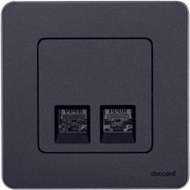 Изображение товара Legrand/Daccord INSPIRIA Антрацит Двойная розетка RJ 45 - категория 6 - UTP.