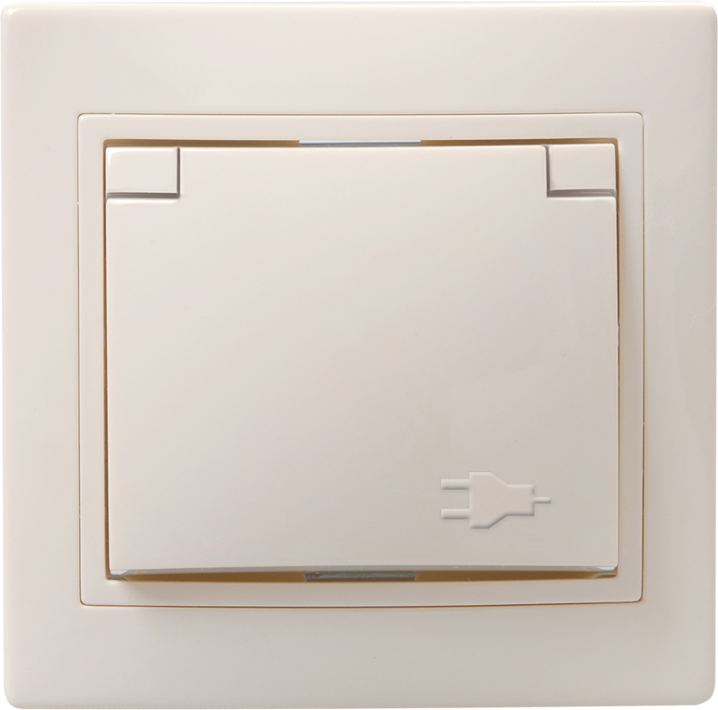 Изображение товара GENERICA KVARTA РСбш10-3-ККм Розетка 1местн. c з/к с защ.штор. с крышкой 16А (кремовый)