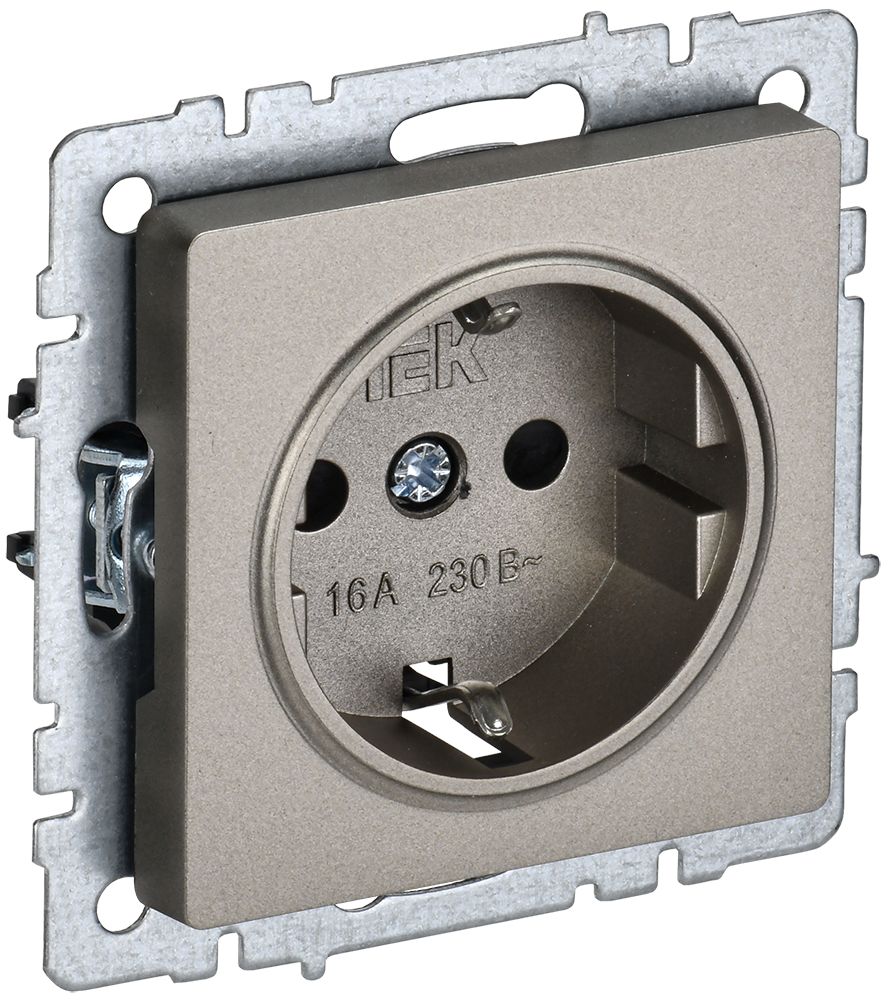 Изображение товара IEK BRITE BASE Шампань Розетка 1-м с/з с защ. штор 16А РС14-1-0-БрШ Изображение товара IEK BRITE BASE Шампань Розетка 1-м с/з с защ. штор 16А РС14-1-0-БрШ