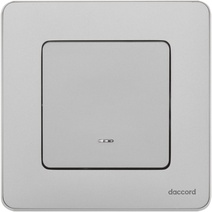 Изображение товара Legrand/Daccord INSPIRIA Алюминий Переключатель одноклавишный с подсветкой/индикацией 10 AX - 250 В.