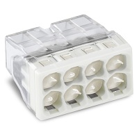 Изображение товара Клемма Wago с пастой 8–проводная, 0,5–2,5 мм², 450 В, 16 А Изображение товара Клемма Wago с пастой 8–проводная, 0,5–2,5 мм², 450 В, 16 А
