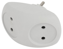 Изображение товара ЭРА Разветвитель электрический SPx-2-W на 2 розетки без заземления 10А белый