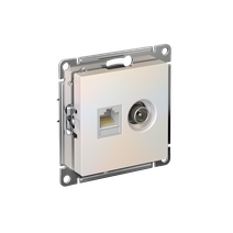 Изображение товара Systeme Electric AtlasDesign Жемчуг Розетка двойная комп+ТВ, RJ45+TV, кат.5E, механизм