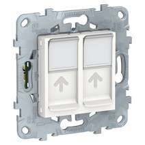 Изображение товара Schneider Electric Unica New Бел Розетка компьютерная, RJ45, двойная, кат. 5е UTP