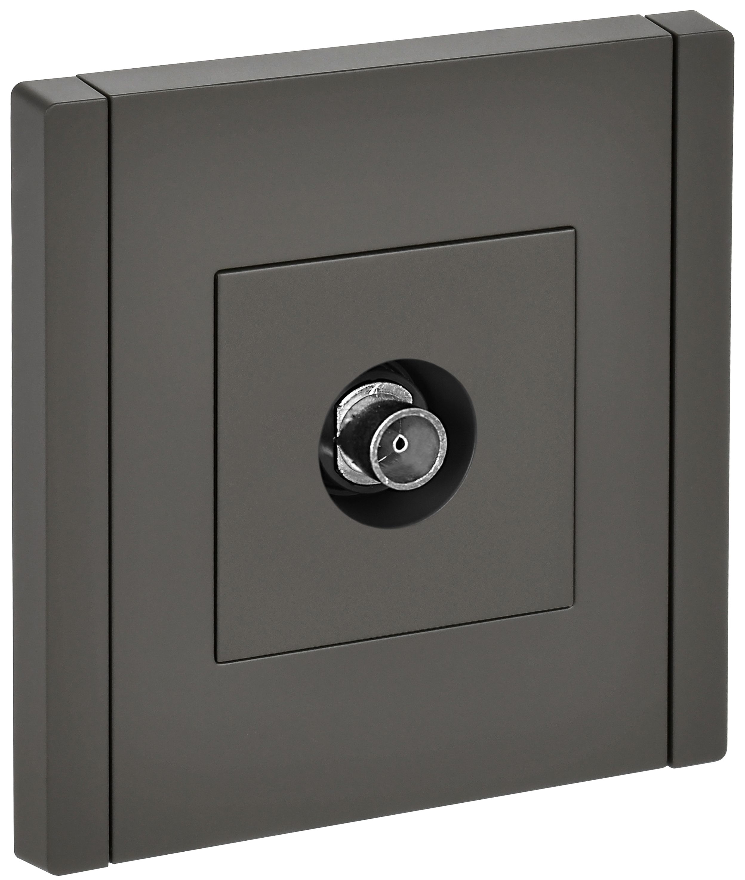 Изображение товара Розетка TV IEK FORTE&PIANO Оконечная серого цвета с рамкой