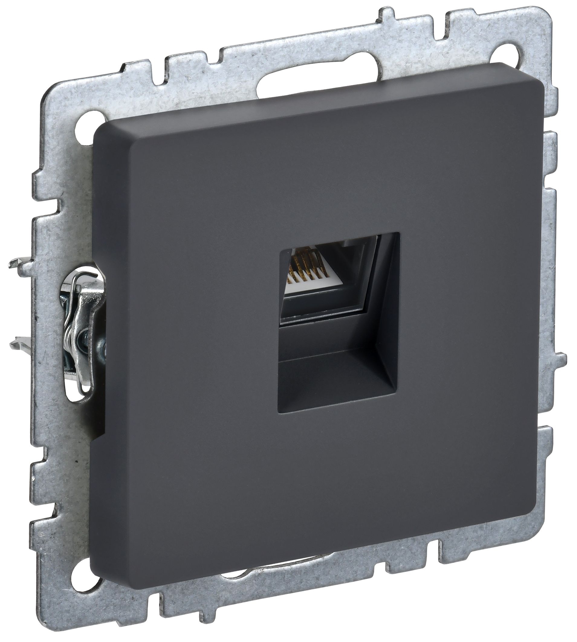 Изображение товара IEK BRITE BASE Графит Розетка комп RJ45 кат.5E РК10-БрГ