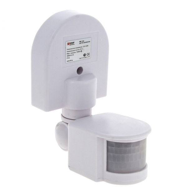 Изображение товара Датчик движения EKF PROxima MS-16C Белый, IP44, 1200Вт, 180°, 2м