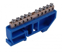 Изображение товара Hegel Шина _N_ 63.08.DIN.эконом Шина "N" на 8 присоединений 63А на изоляторе под DIN-рейку