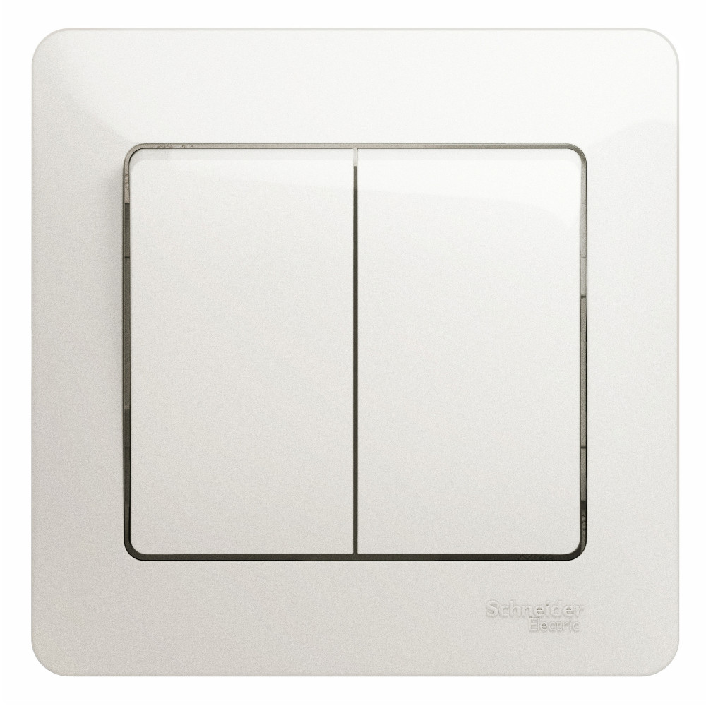 Изображение товара Systeme Electric Glossa Перламутр Выключатель 2-клавишный, сх.5, 10АХ (в сборе)