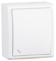 Изображение товара Simon 15 Aqua Белый Переключатель 1-клавишный с подсветкой наружный, IP54