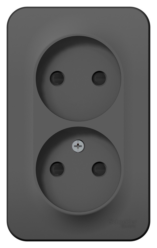 Изображение товара Розетка Systeme Electric Blanca с шторками антрацит 2-ая 16А 250В