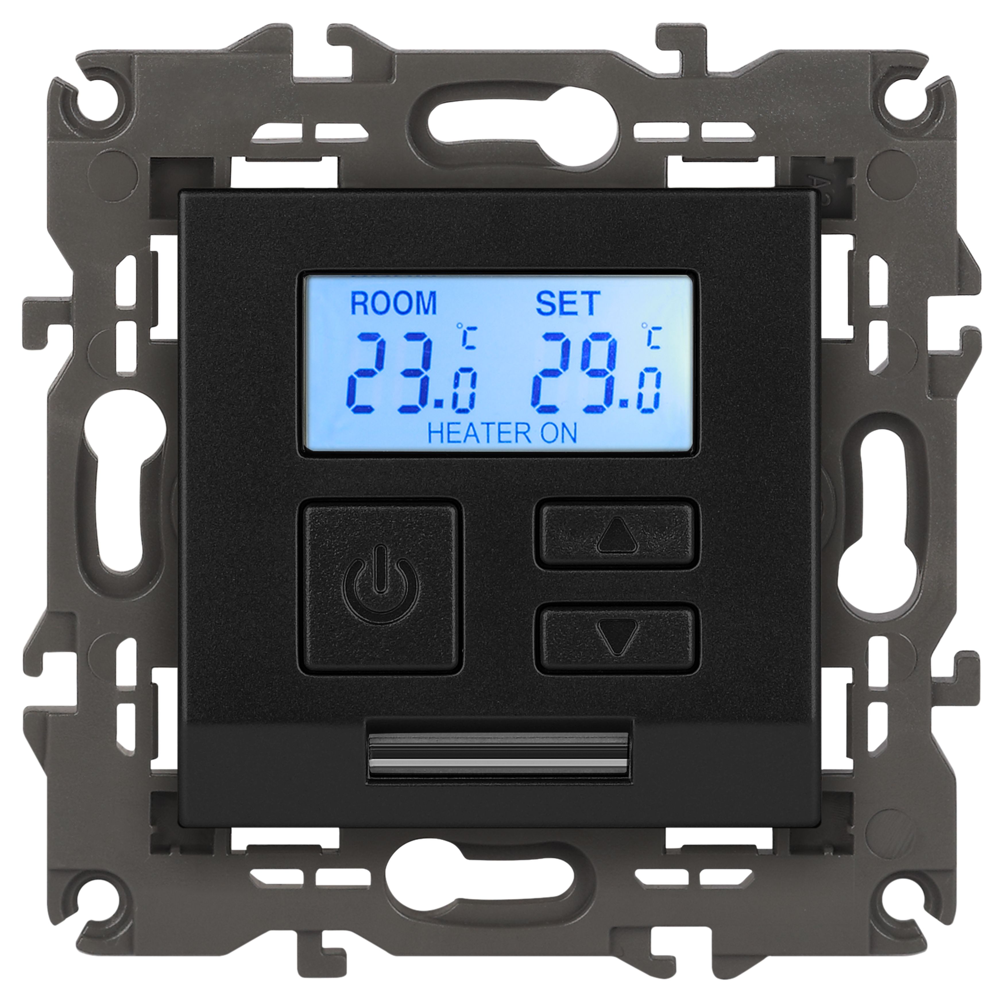 Изображение товара Эра 14-4111-05 терморегулятор универсальный для теплого пола и отопления Elegance антрацит