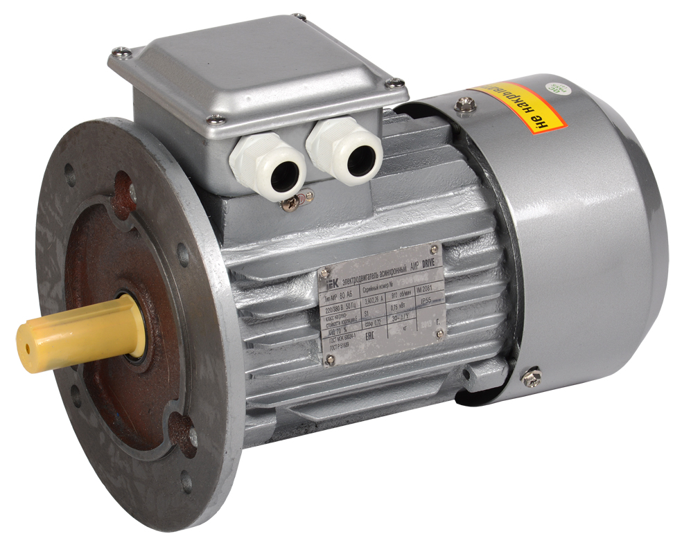 Изображение товара IEK ONI Асинхронный двигатель 0 75 кВт 380В 1000 об/мин 3ф IP55 80мм