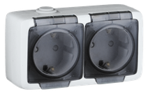 Изображение товара Hegel Альфа IP44 наружная розетка 2 поста Белая Изображение товара Hegel Альфа IP44 наружная розетка 2 поста Белая