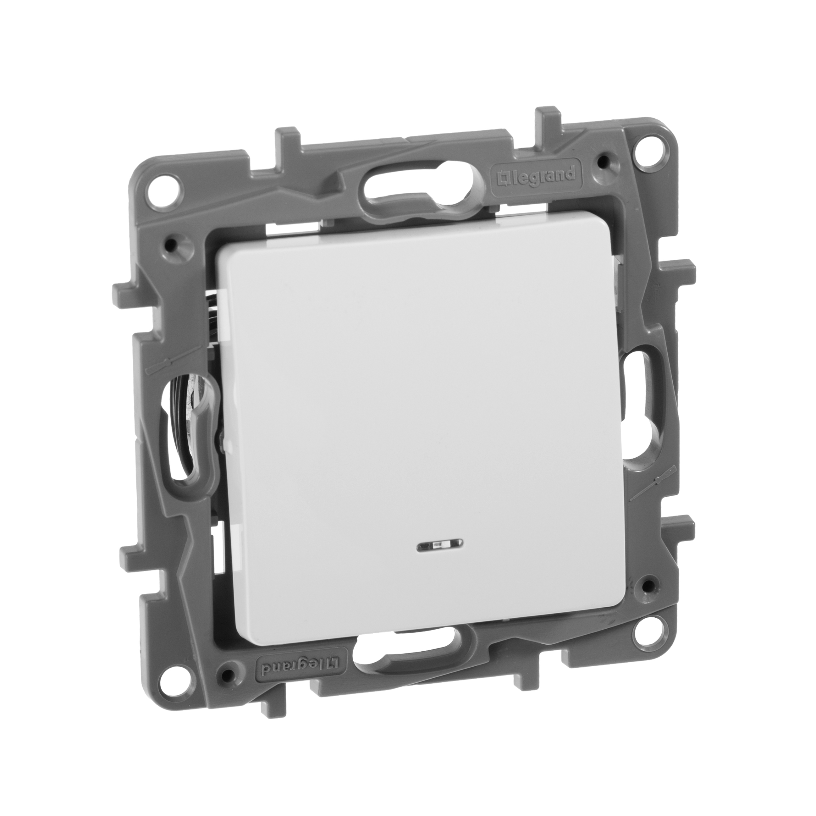 Изображение товара Legrand Etika Белый Переключатель с подсветкой, 10А, авт. клем