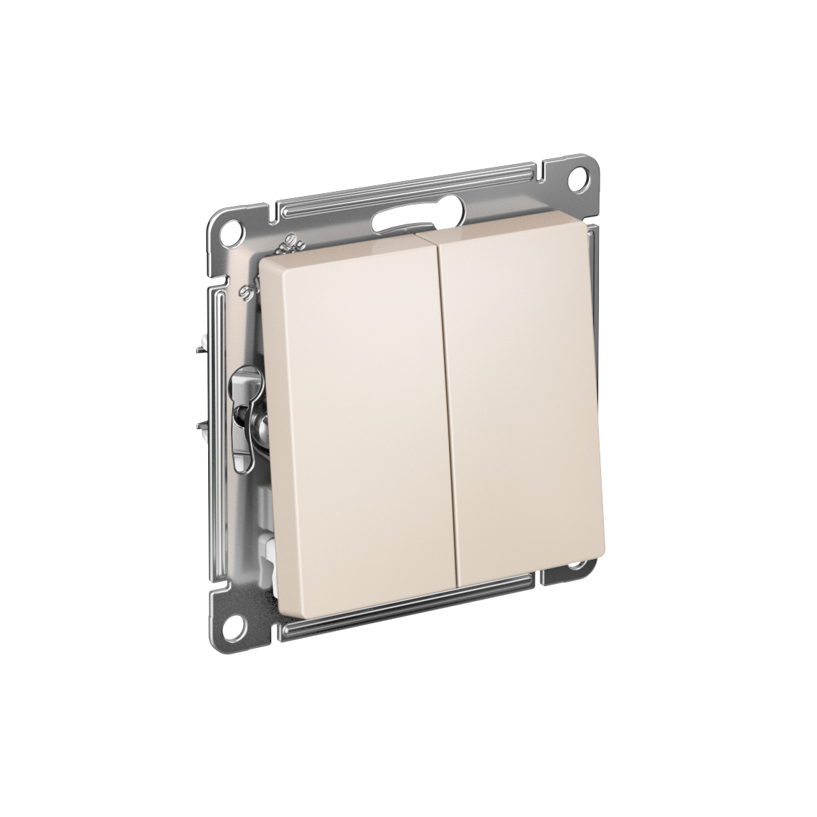 Изображение товара Systeme Electric AtlasDesign Беж Переключатель 2-клавишный сх.6, 10АХ, механизм