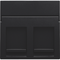 Изображение товара Niko Черный Накладка на розетку RJx2