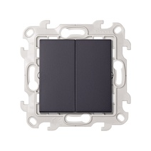 Изображение товара Simon 24 Графит Двухклавишный кнопочный выключатель 10A 250В