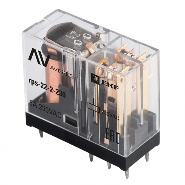 Изображение товара EKF Averes Реле промежуточное slim 22/2 5A 230В AC.
