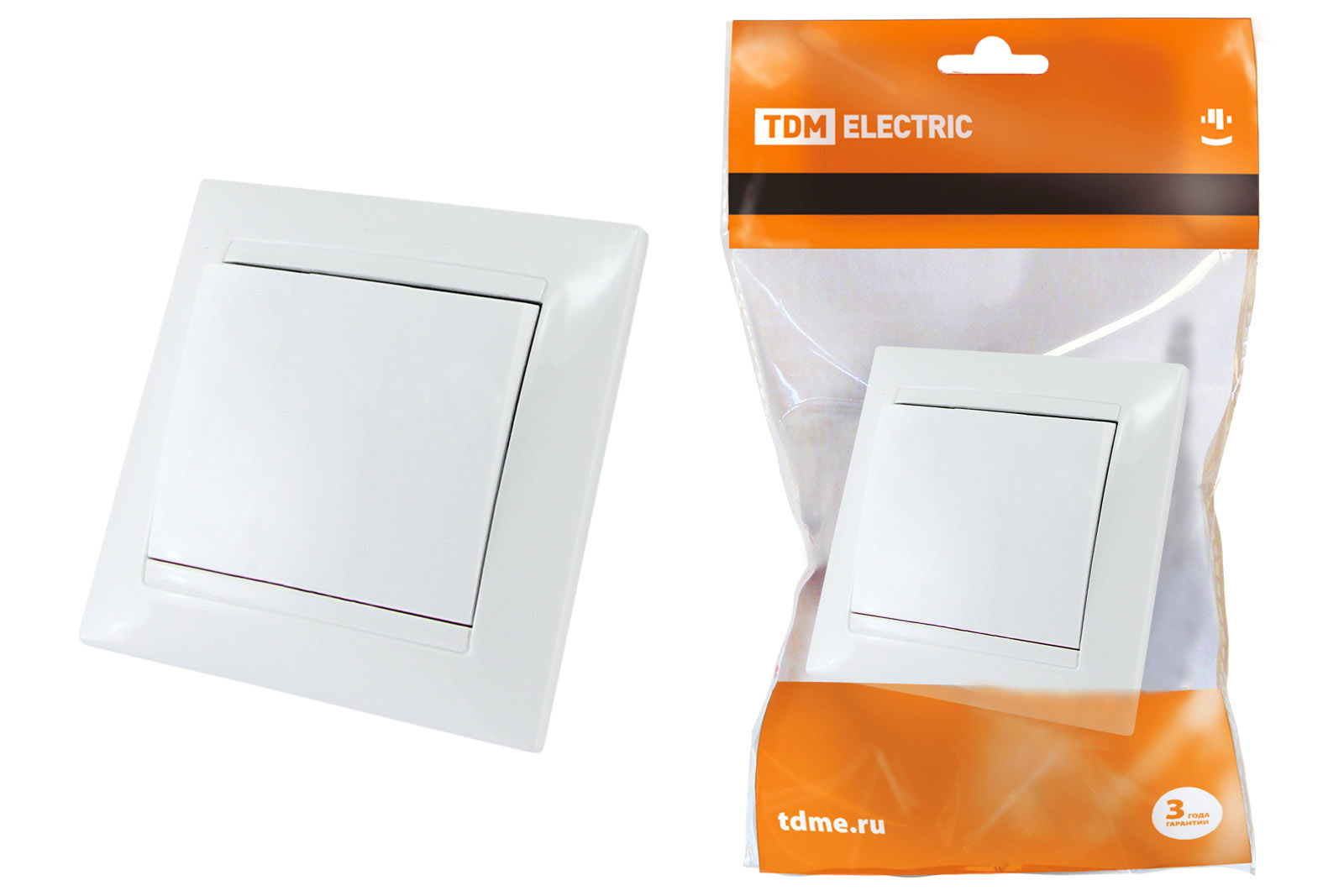 Изображение товара TDM Выключатель 1 кл. 10А белый "Лама"