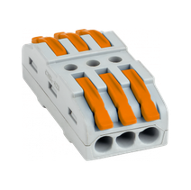 Изображение товара EKF PROxima Строительно-монтажная клемма СМК 222-423 проходная 3 полюса 0,08-4мм2 (25шт.).