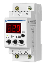 Изображение товара Новатек-Электро Однофазное реле напряжения РН-63tc, 63А, 220В, 2P, DIN, индикация напряжения, термозащита, журнал аварий