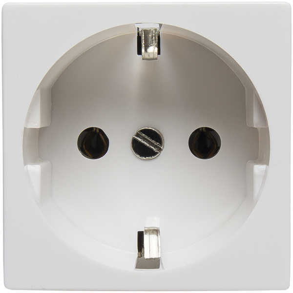 Изображение товара SPL Розетка 2К+3 с винтовыми зажимами Mosaic немецкий стандарт без шторок 2 модуля белая (077210 - SPL - 200001)