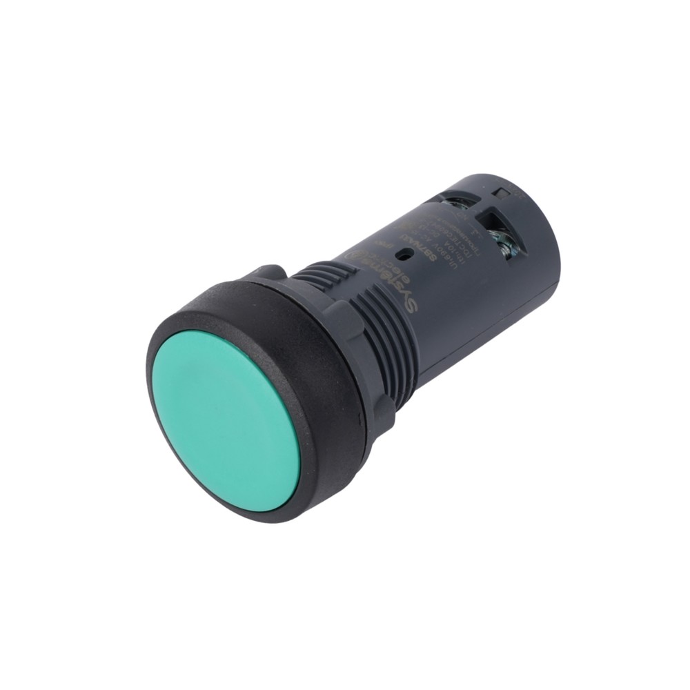 Изображение товара Systeme Electric Кнопка SB7 моноблочная 22мм зеленая с возвратом, пластик, 1НО, IP65