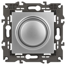 Изображение товара ЭРА 14-4101-03 Светорегулятор поворотно-нажимной, 400ВА 230В, IP20, Elegance, алюминий (6/60/180