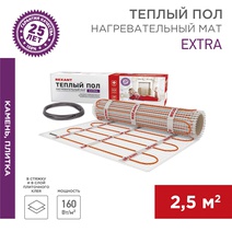 Изображение товара REXANT Теплый пол (нагревательный МАТ) Extra, площадь 2,5 м2 (0,5 х 5,0 метров), 400Вт, (двух жильный).